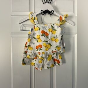 Citrus Delight Kids Ruffle Top